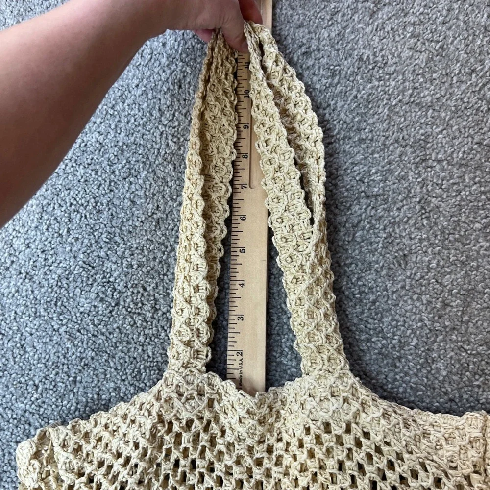 Kylie Cosmetics crochet Tote Bag Beige Beach Shopping‎ boho beach casual y2k - Picture 13 of 14